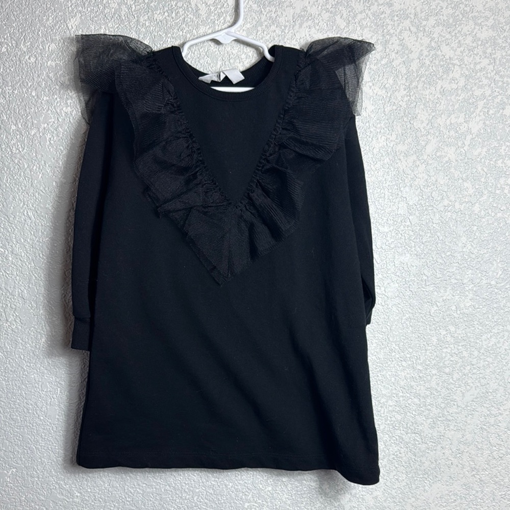 Black Dress with Ruffle Details